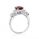 Срібна каблучка з гранатом та фіанітами (GRE2125-R/12/5050)