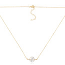 Срібне кольє з перламутром та фіанітами HJN-1735-GOLD-K/20/1090