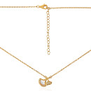 Срібне позолочене кольє з перламутром та фіанітами (HJN-864-GOLD-K/20/4510)