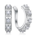 Срібні сережки-кафи з фіанітами ISA0486-E/12/1