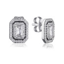 Срібні пусети з емаллю та фіанітами JB02359-E/12/627