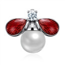 Срібна підвіска з перлиною, склом та фіанітом (MP14250A-P/12/4511)