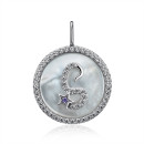 Срібна підвіска Буква "S" з фіанітами та перламутром (MP14295A-P/12/4490)