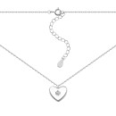 Срібне кольє Серце з фіанітом та перламутром (N001212)