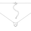 Срібне кольє Серце з перламутром і фіанітами (N001798)