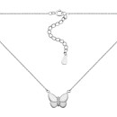 Срібне кольє Метелик з перламутром та фіанітами (N001873)