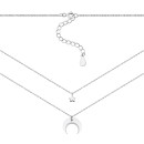 Срібне кольє Місяць та Зірочка з перламутром (N002564)