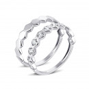 Набірна подвійна срібна каблучка з фіанітами (КВ2517)