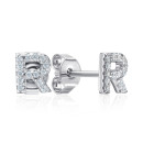 Срібні сережки-пусети з фіанітами (OE04139A-E/12/1)