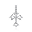 Срібний хрестик з фіанітами (OP03074A-P/12/1)