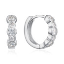Срібні сережки-конго з фіанітами PB01847-E/12/1