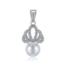 Срібна підвіска з перлиною та фіанітами PE37268-P/12/21195