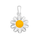 Срібна підвіска Ромашка з емаллю (PE40524)
