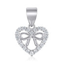 Срібна підвіска Серце з фіанітами PE40740-P/12/1