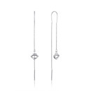 Срібні сережки-протяжки з фіанітом SE00328-E/12/1