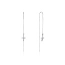 Срібні сережки-підвіски Зірочки з фіанітами (SE00360-E/12/1)