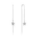 Срібні сережки-протяжки з фіанітами SE00397-E/12/1