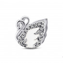 Срібна намистина шарм Лебідь (84655э)