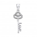 Срібна підвіска Ключик з фіанітами (TP0499)
