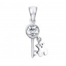 Срібна підвіска Ключик з фіанітом (TP0962)