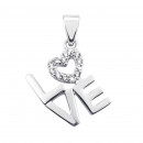 Срібна підвіска Love з фіанітами (PP1762)