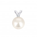 Срібна підвіска з перлиною і фіанітом (3958р-PWT)