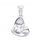 Срібна підвіска Серце з фіанітом (TP073707)