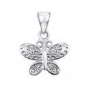 Срібна підвіска Метелик з фіанітами (PP2436)
