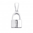 Срібна підвіска Замочок з фіанітами (TP067701)