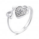 Срібна каблучка Ключик з фіанітами (К2Ф/1307-16)