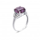 Срібна каблучка з аметистом і фіанітами (1963/9р)