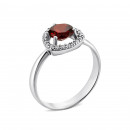 Срібна каблучка з гранатом і фіанітами (1536/1р-GARN)