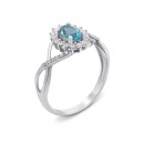 Срібна каблучка з топазом і фіанітами (1660/9р)