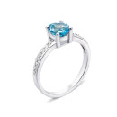 Срібна каблучка з топазом swiss і фіанітами (Тд0033-R/12/5388)