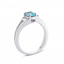 Срібна каблучка з топазом swiss і фіанітами (Тд0056/топsw-R)