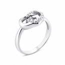 Срібна каблучка Серце з фіанітами (1630/1р-CZ)