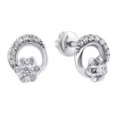 Срібні пусети Квіти з фіанітами (2441/9р-CZ)