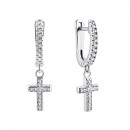 Срібні сережки-підвіски з фіанітами (82081б)