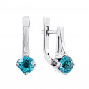 Срібні сережки з топазом swiss (2342/9р-TSWB)