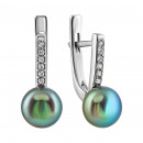 Срібні сережки з перлами і фіанітами (2437чб/1р-PBL)