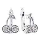 Срібні сережки Вишеньки з фіанітами (ЛК-0215р)