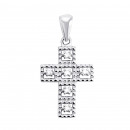 Срібний хрестик з фіанітами (TN0017)