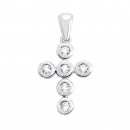 Срібний хрестик з фіанітами (TP0124)