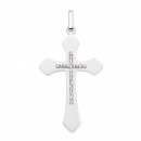 Срібний хрестик з керамікою і фіанітами (П2ФК1/1001)