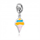 Срібна намистина шарм «Морозиво» з емаллю. Артикул G2372-P/12/898
