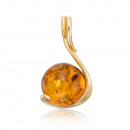 Срібна позолочена підвіска з бурштином (AuP137C-P/20/2787)