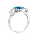 Срібна каблучка з кварцом і фіанітами 1720/9р-QSWB