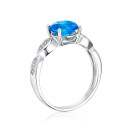 Срібна каблучка з кварцом і фіанітами 1980/9р-QSWB