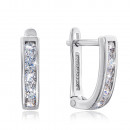 Срібні сережки з фіанітами. (40515/12/1/64)