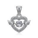 Срібна підвіска Серце з фіанітами (SP00430-P/12/1)